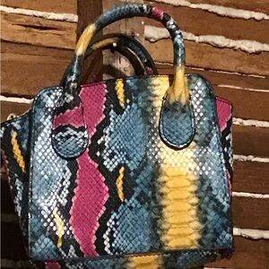 Multicolor Snakeskin Pattern Handbag